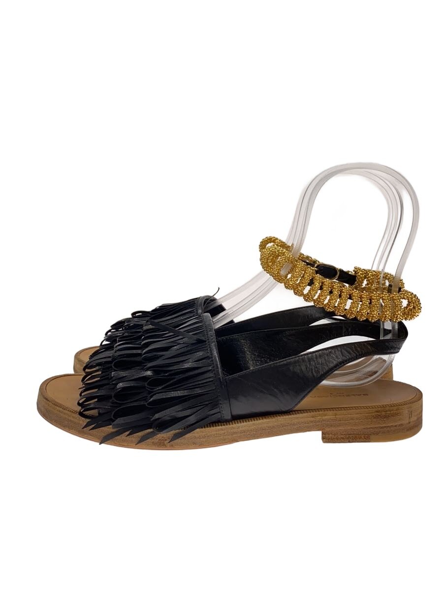 【中古】BALENCIAGA◆サンダル/37/BLK/なめし革【シューズ】