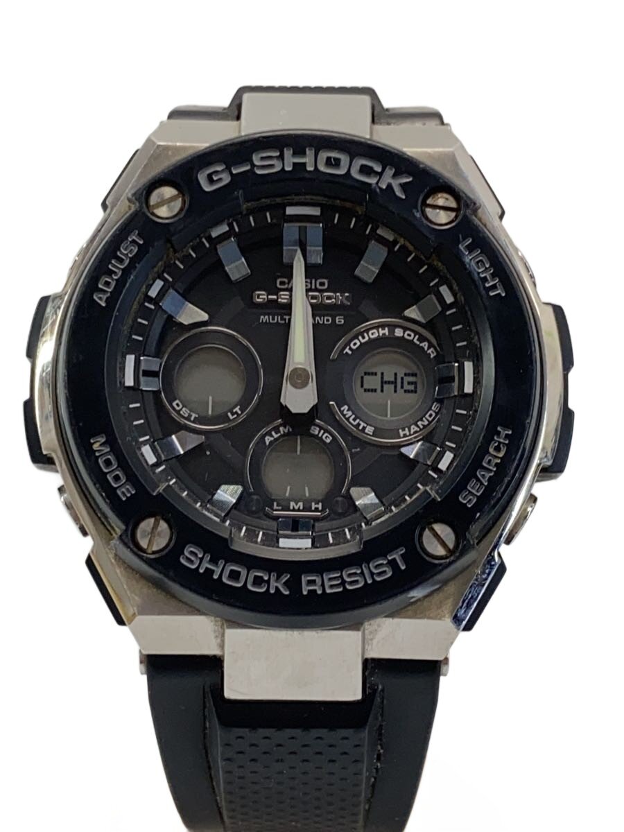 【中古】CASIO◆ソーラーウオッチ・G-SHOCK/デジアナ/天然ゴム/BLK/BLK【服飾雑貨他】