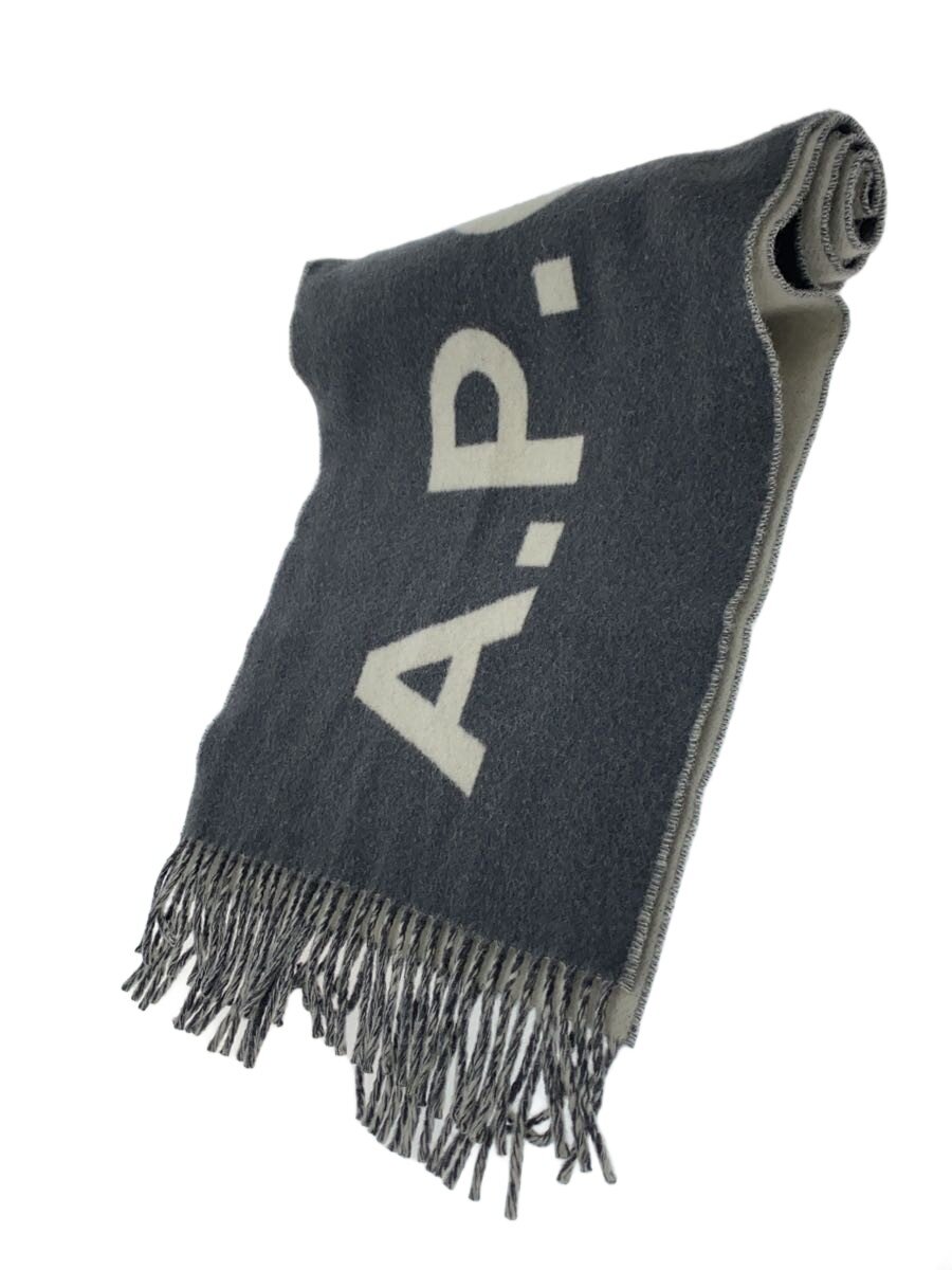【中古】A.P.C.◆えり巻き/羊毛/GRY/メンズ【服飾雑貨他】