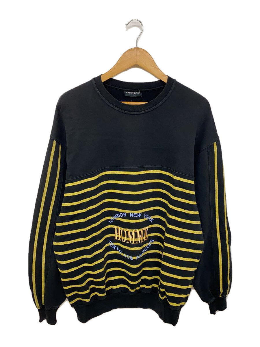 【中古】BALENCIAGA◆Homme Oversized Sweatshirt/汗水/XS/綿織物/黒いこと/485947 TWK22【メンズウェア】