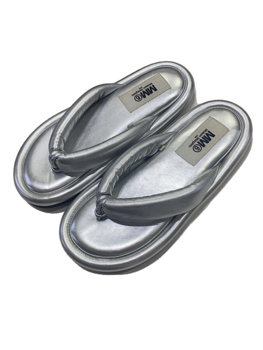 【中古】MM6◆サンダル/M/SLV/PVC/トングサンダル/ラウンドトゥ【シューズ】