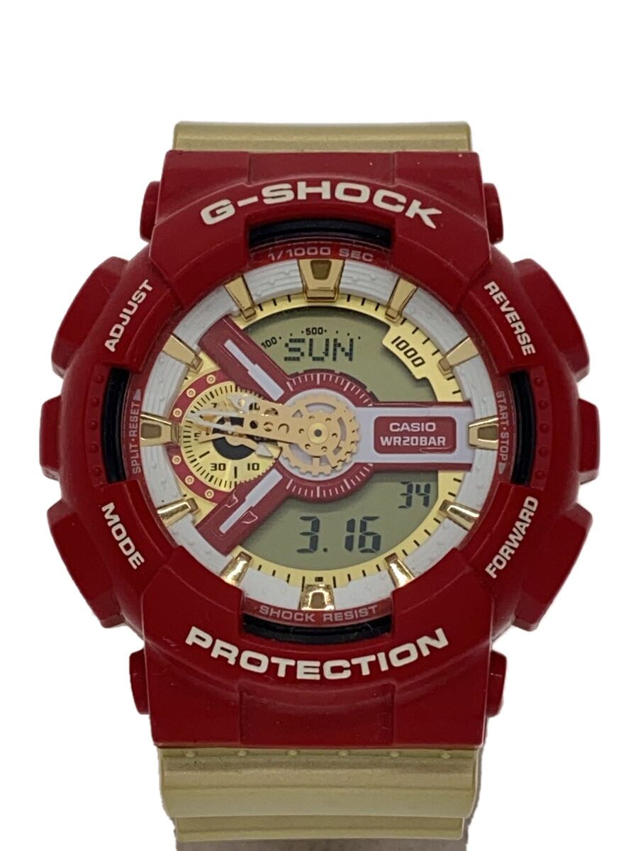 【中古】CASIO◆石英ウオッチ・G-SHOCK/デジアナ/RED【服飾雑貨他】