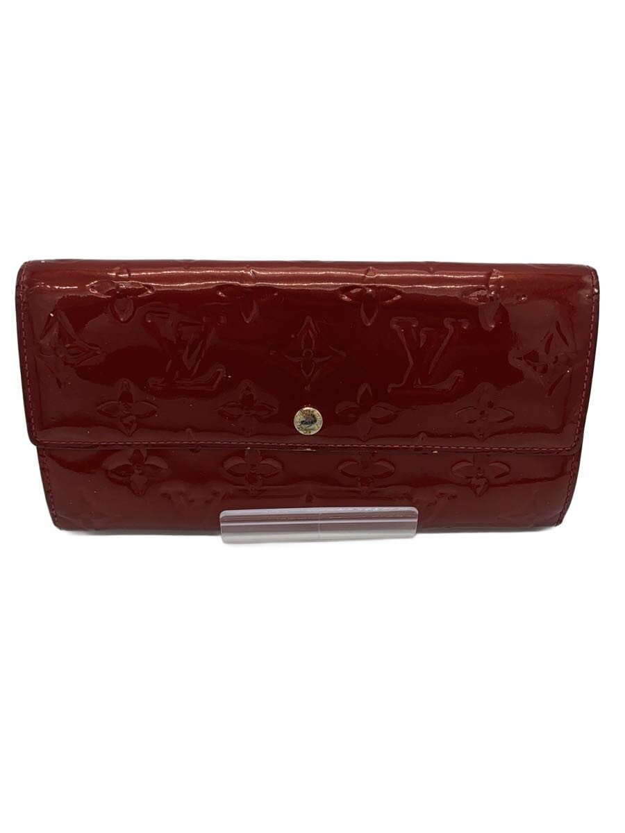 【中古】LOUIS VUITTON◆ポシェット・ポルト・モネ・クレディ_モノグラム・ヴェルニ/エナメル/RED/M91983【服飾雑貨他】