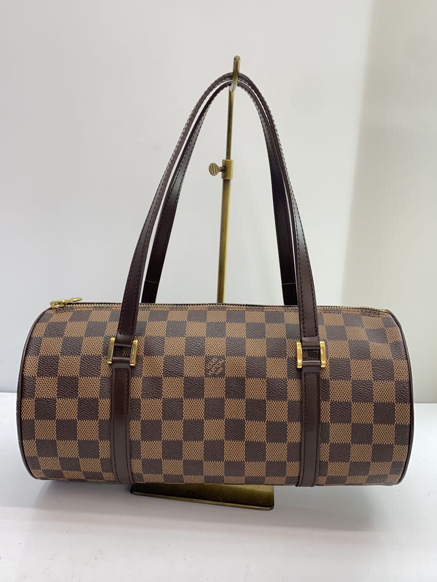 【中古】LOUIS VUITTON◆膜鳴楽器御徒面子_パピヨン30_ダミエエベヌ/剥がれ有/PVC/BRW/N51303【御徒面子】