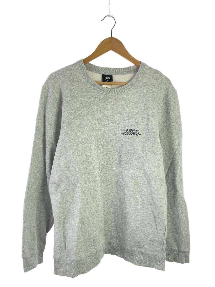 【中古】STUSSY◆ALL THAT JAZZ CREW/汗水/M/綿織物/GRY/無地/Z3000SAS18/汚れた状態あり//【メンズウェア】