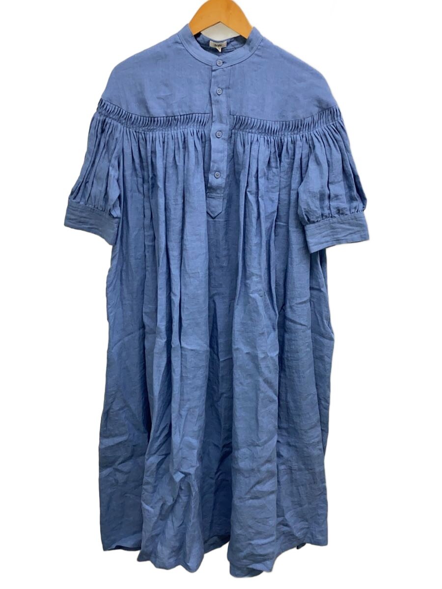 【中古】SCYE◆半袖衣裳/40/リネン/BLU/無地/1224-01007/首あたり近所心持ちの汚れた状態有【レディース御召しもの】