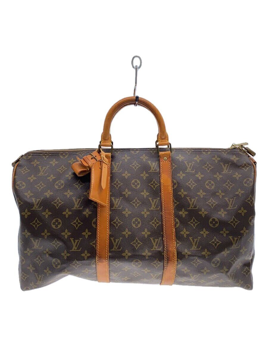 【中古】LOUIS VUITTON◆キーポル・バンドリエール50_モノグラム・帆布_BRW/PVC/BRW【御徒面子】