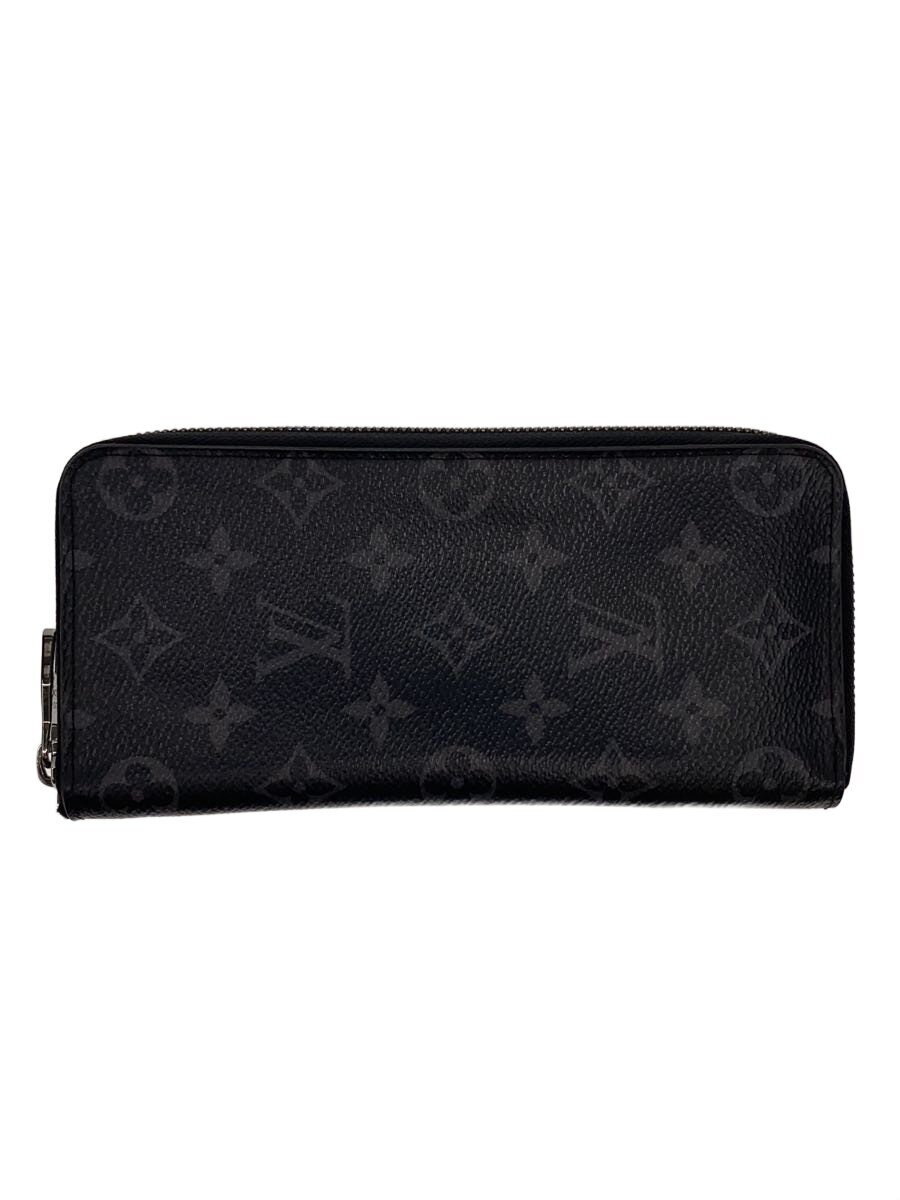【中古】LOUIS VUITTON◆ジッピー・ウォレット・ヴェルティカル_モノグラム・エクリプス/PVC/BLK/メンズ【服飾雑貨他】