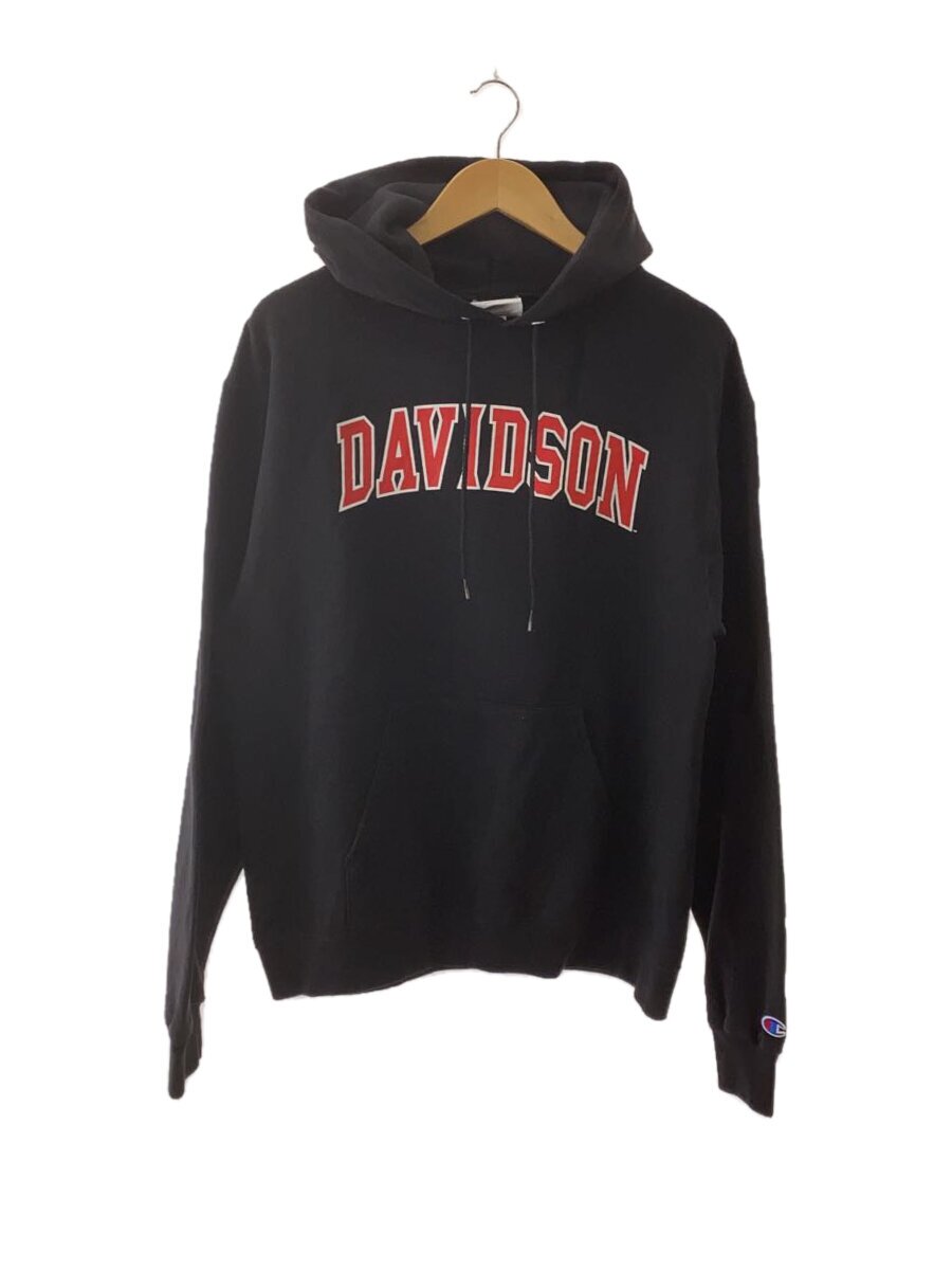 【中古】Champion◆パーカー/M/綿織物/BLK/無地【メンズウェア】