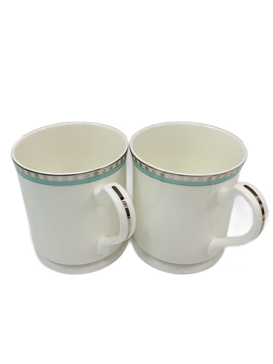 【中古】TIFFANY&Co.◆マグカップ/2点セット/WHT/プラチナブルーバンドマグ【キッチン用品】