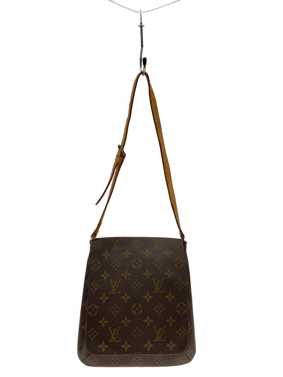 【中古】LOUIS VUITTON◆ミュゼット・サルサ_モノグラム・帆布_遊撃手肩部/PVC/BRW/総柄【御徒面子】