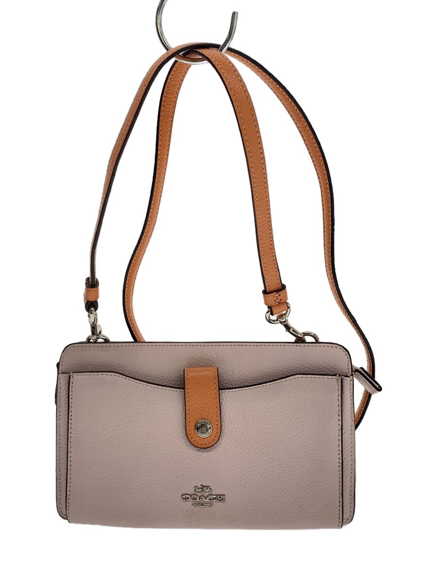 【中古】COACH◆ショルダーバッグ/なめし革/PNK/27683//【御徒面子】
