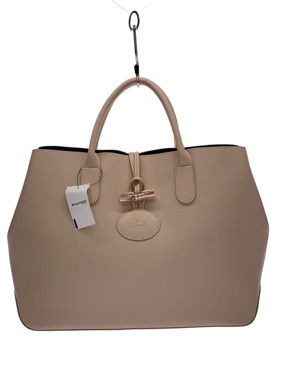 【中古】LONGCHAMP◆ハンドバック/なめし革/CRM【御徒面子】