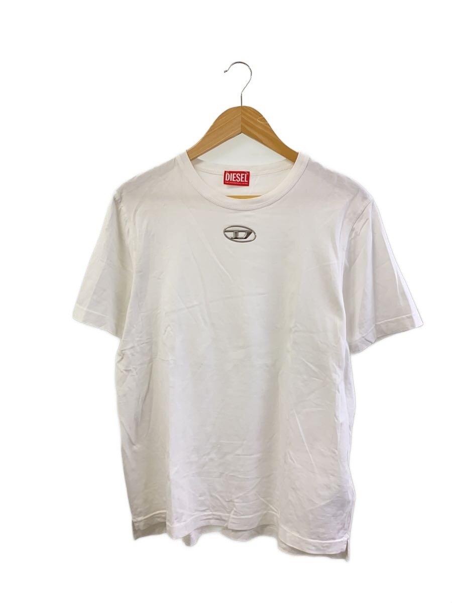 【中古】DIESEL◆ティーシャツ/S/綿織物/WHT/フロントメタルロゴ【レディース御召しもの】