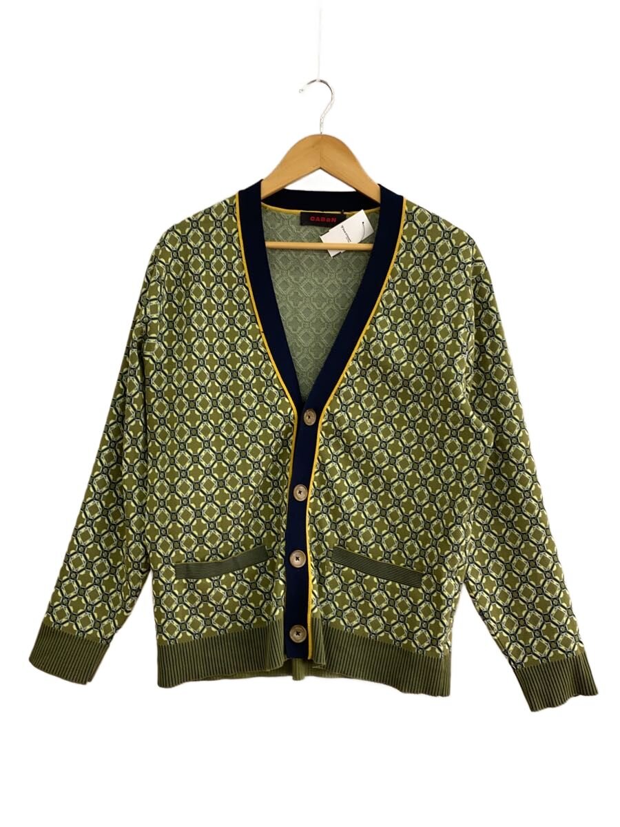 【中古】CABaN◆クロスタイルジャカード Vのど首ジレー/M/GRN/総柄/59-02-41-02010//【メンズウェア】
