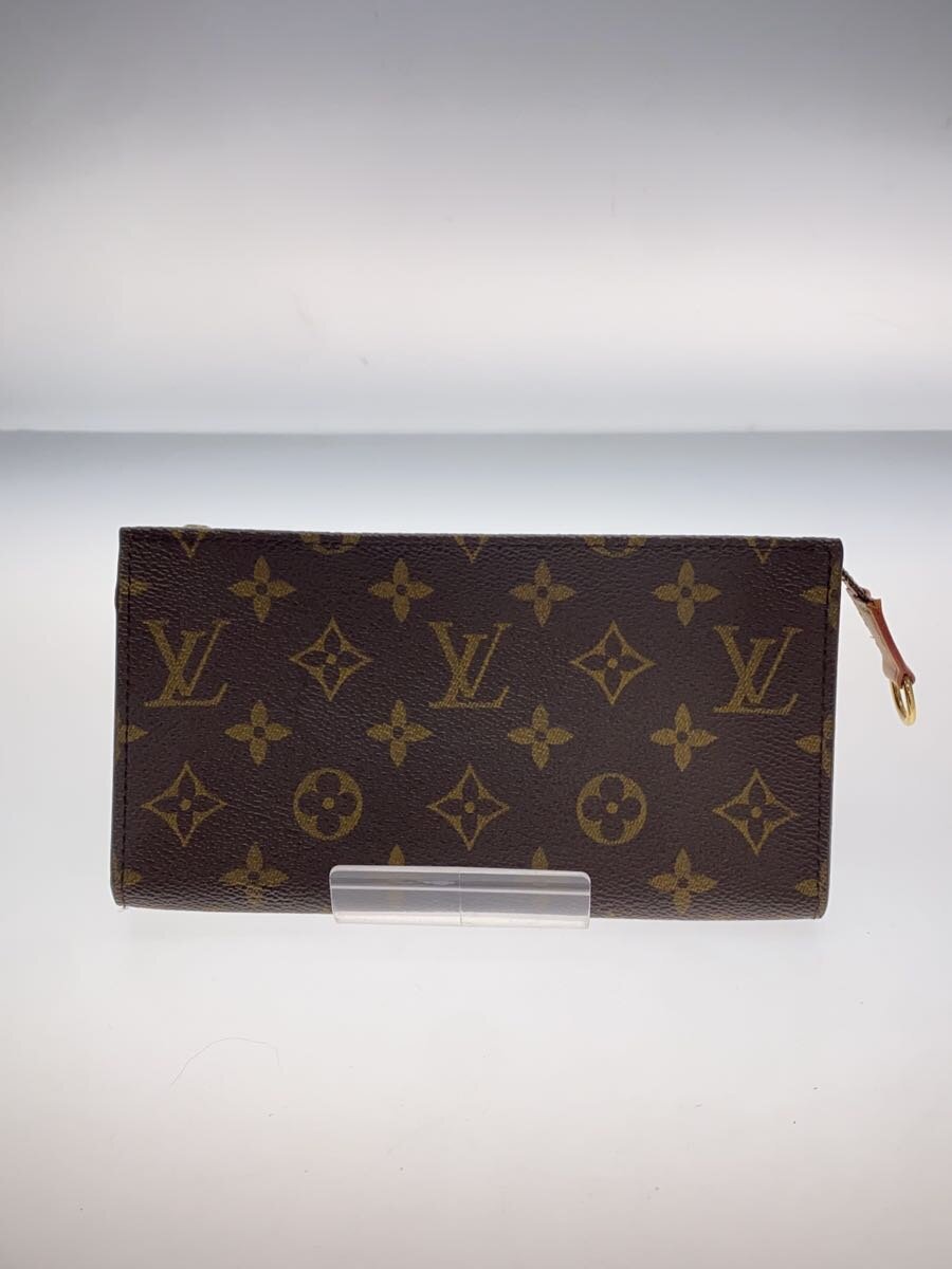 【中古】LOUIS VUITTON◆ポシェット・パウダーコンパクト・物の具_モノグラム・帆布_BRW/なめし革【御徒面子】