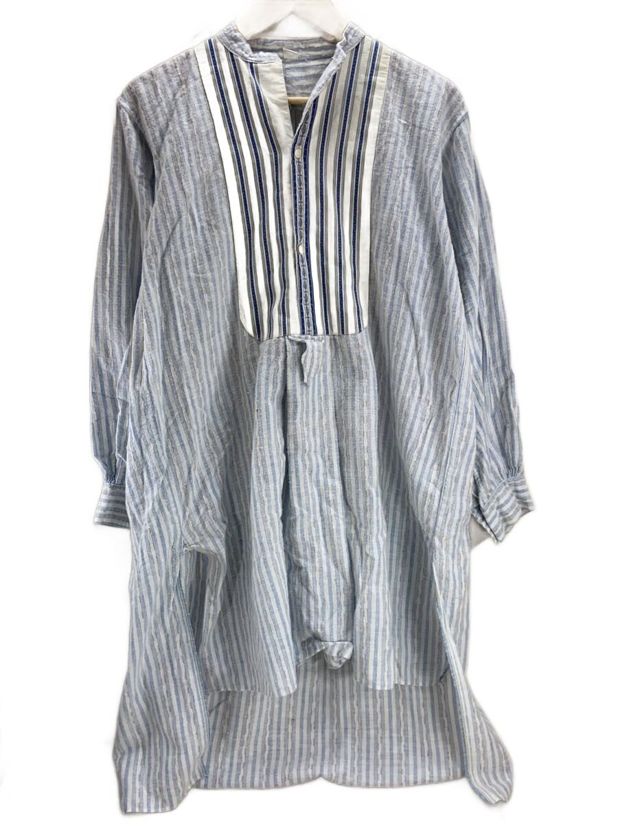 【中古】グランパシャツ/長袖衣装/--/--/BLU/縞模様【レディースお召しもの】