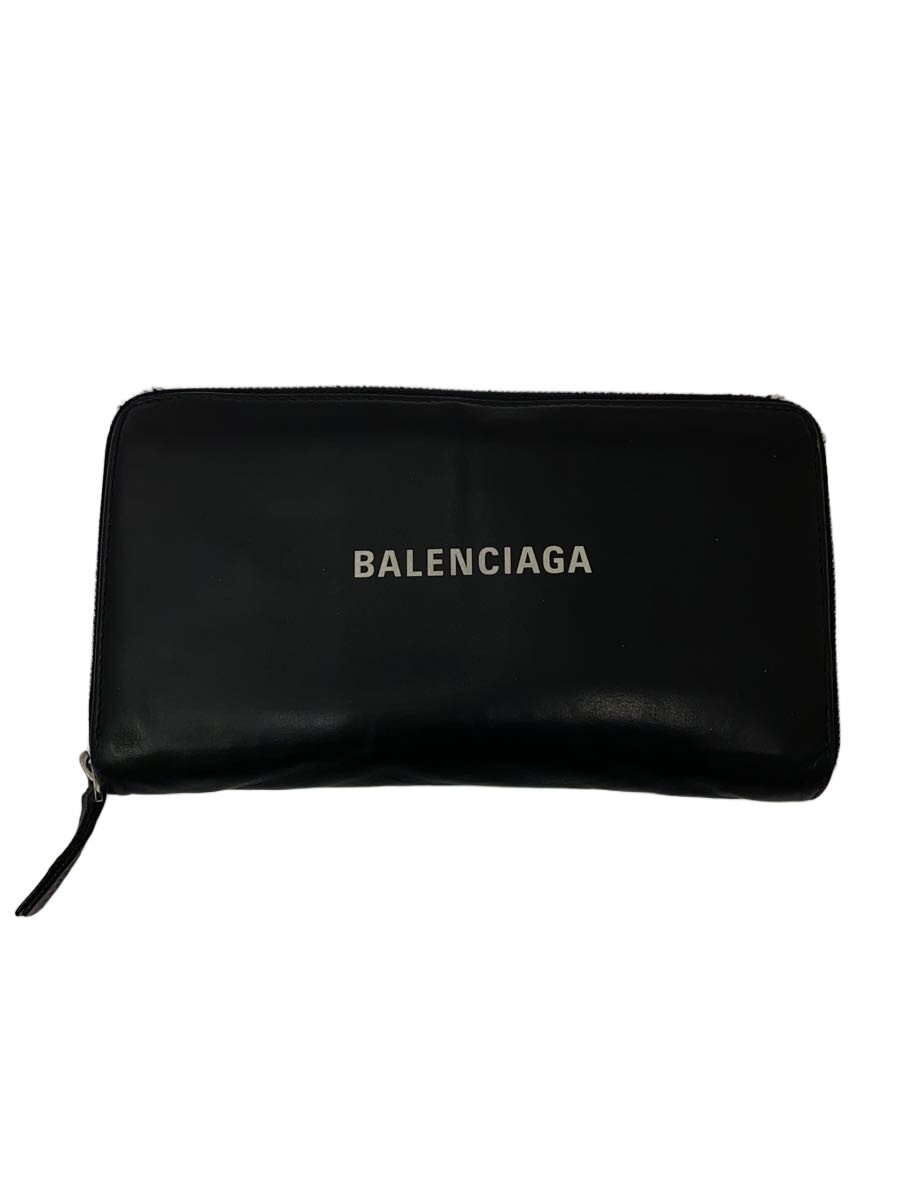 【中古】BALENCIAGA◆長紙入れ/なめし革/BLK/無地/メンズ/551935【服飾雑貨他】
