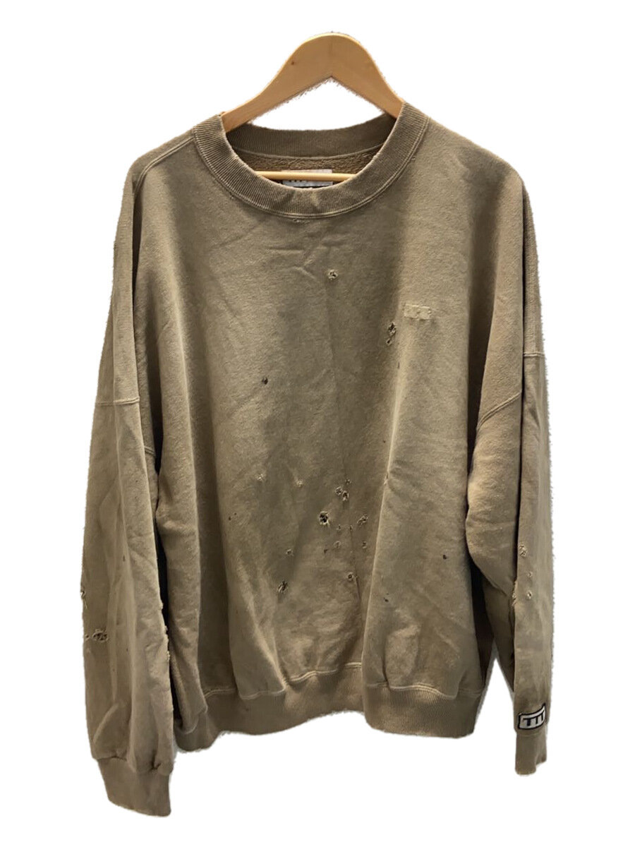 【中古】TTT_MSW◆23AW/Crew neck sweat/ダメージ加工スウェット/L/BRW/TTT-2023AW-CT03【メンズウェア】|2nd STREET 店