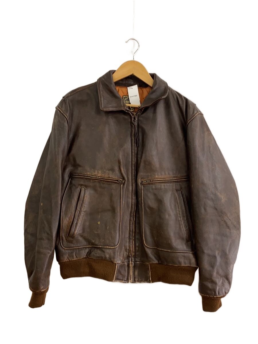 【中古】ECHTES LEDER レザーフライトジャケット/L/BRW//【メンズウェア】