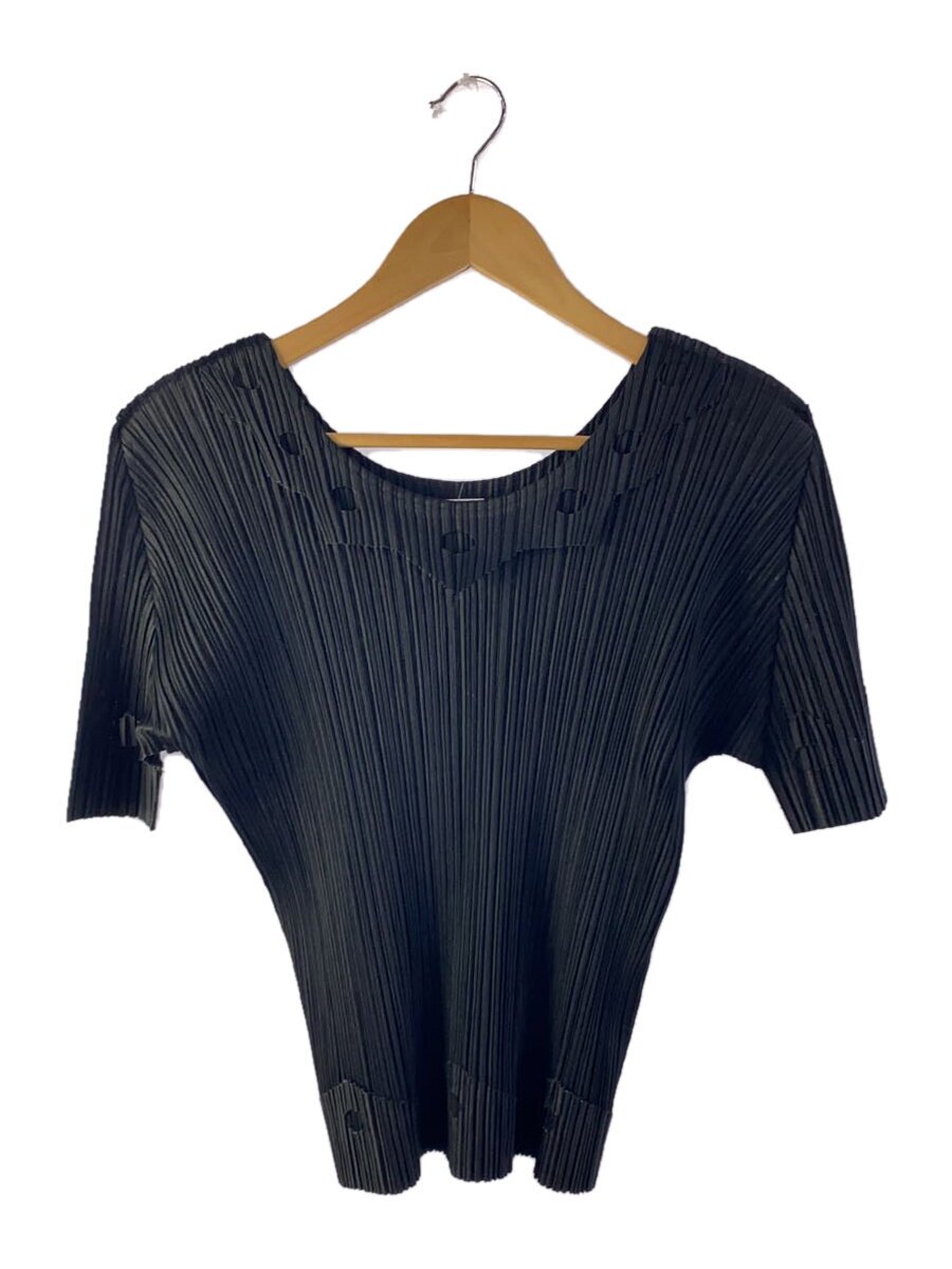【中古】PLEATS PLEASE ISSEY MIYAKE◆半袖カットソー/3/ポリエステル/BLK/無地/pp53-jk122【レディースウェア】|2nd STREET 店