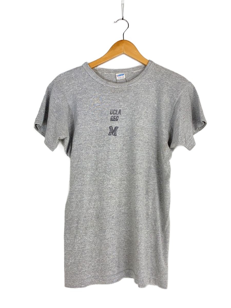 【中古】Champion◆半袖ティーシャツ/M/綿織物/薄墨色/70s/赤ちょうちん曳き船/染み込み/UCLA【メンズウェア】
