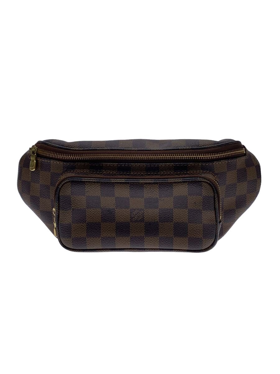 【中古】LOUIS VUITTON◆バムバッグ・メルヴィール_ダミエ・エベヌ/PVC/BRW/総柄【御徒面子】