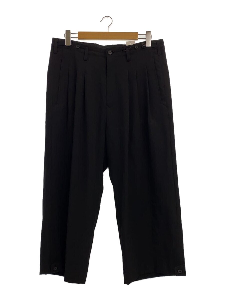 【中古】yohji yamamoto POUR HOMME◆WOOL GABARDINE TAB DETAIL WIDE PANTS/2/羊毛/HP-P28-100【メンズウェア】