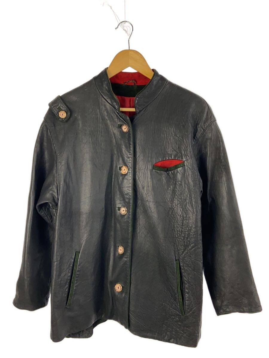 【中古】EURO VINTAGE◆Admont/なめし革上衣・上衣/40/なめし革/BLK/無地【レディース御召しもの】