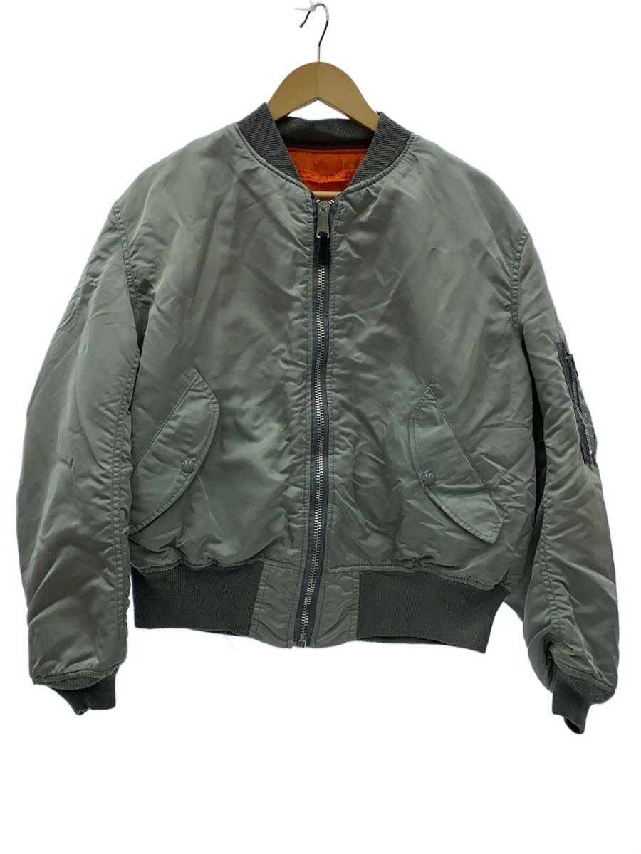 【中古】ALPHA INDUSTRIES◆航空上衣/L/ナイロン/GRY/無地【メンズウェア】
