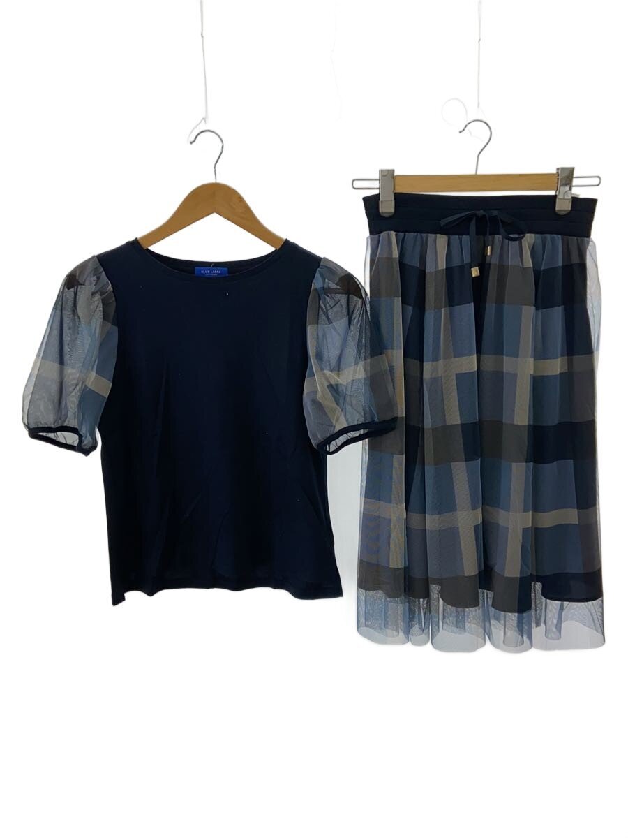 【中古】BLUE LABEL CRESTBRIDGE◆セットアップ/36/綿織物/NVY/55J65-721-22【レディースお召しもの】