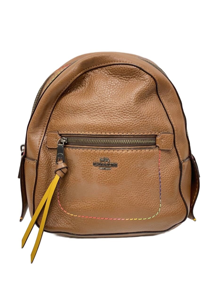 【中古】COACH◆背嚢/なめし革/BRW/無地/F31368【御徒面子】