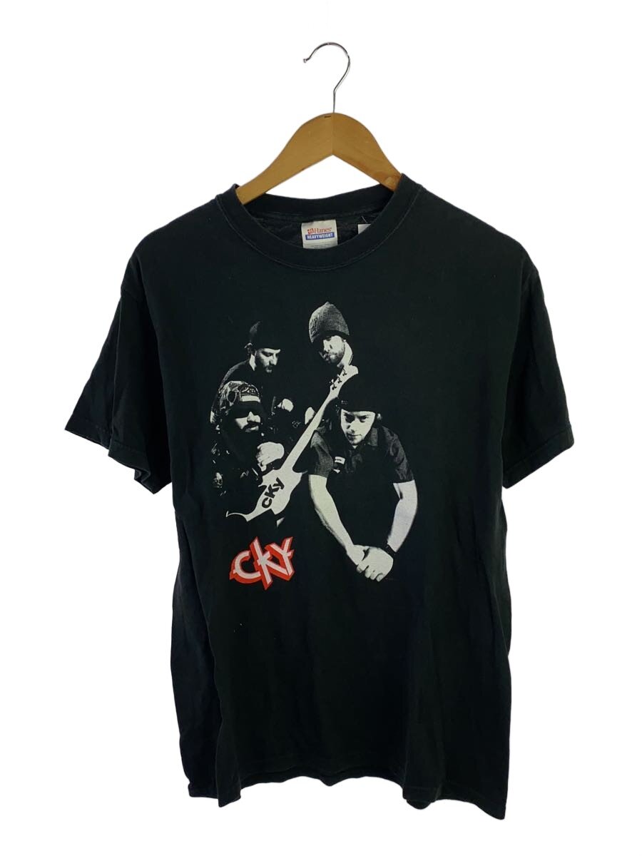 【中古】Hanes◆00s/CKY/プルオーバー/M/綿織物/BLK/刷り上げる【メンズウェア】