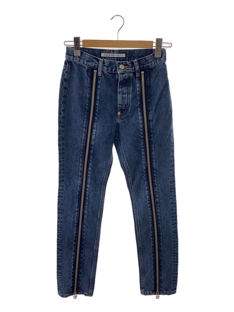 【中古】JOHN LAWRENCE SULLIVAN◆21AW/Washed Denim Zip Pants/S/綿織物/IDG/2D024-0321-53【メンズウェア】