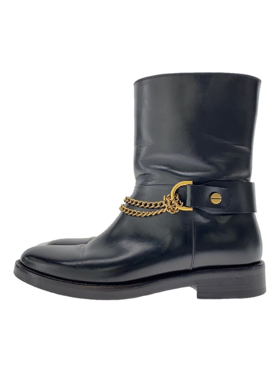 【中古】LANVIN◆アンクルチェーン店/ブーツ/36.5/BLK【シューズ】