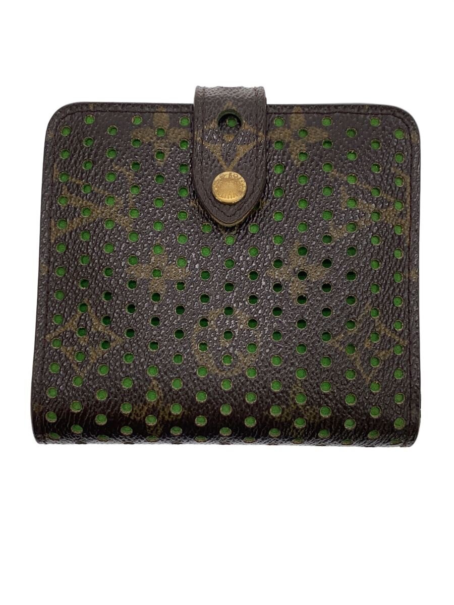 【中古】LOUIS VUITTON◆コンパクト・ジップ_モノグラム・ペルフォ/PVC/BRW/モノグラム/レディース//【服飾雑貨他】