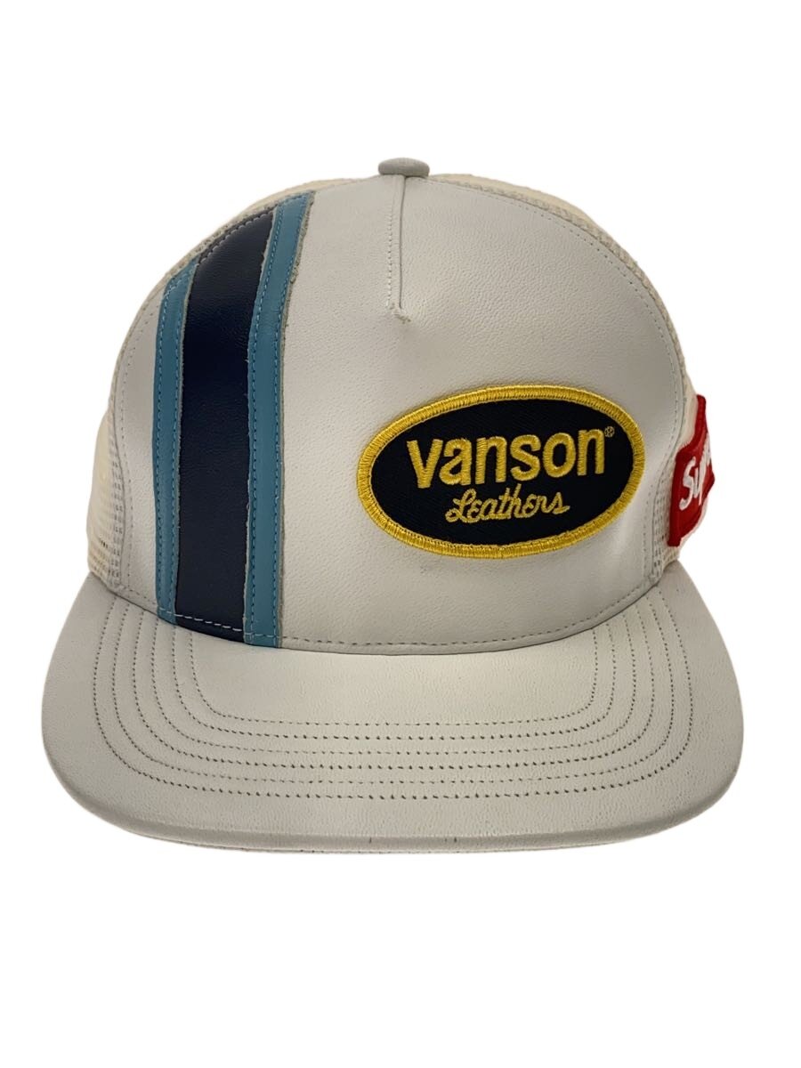 【中古】Supreme◆20SS/Vanson Leathers Mesh Back 5-Pane/旗がしら/ポリエステル/WHT/メンズ【服飾雑貨他】
