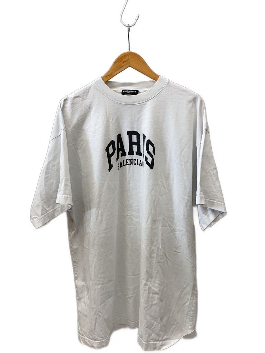 【中古】BALENCIAGA◆プルオーバー/2/綿織物/WHT/刷り上げる/PARIS/NJ07 676589【メンズウェア】