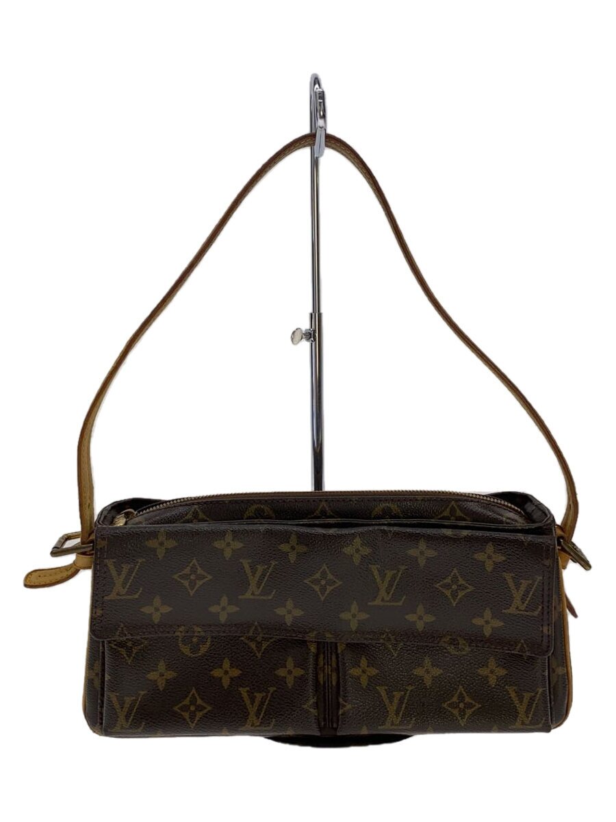 【中古】LOUIS VUITTON◆ヴィバシテMM_モノグラム・帆布_BRW/PVC/BRW【御徒面子】