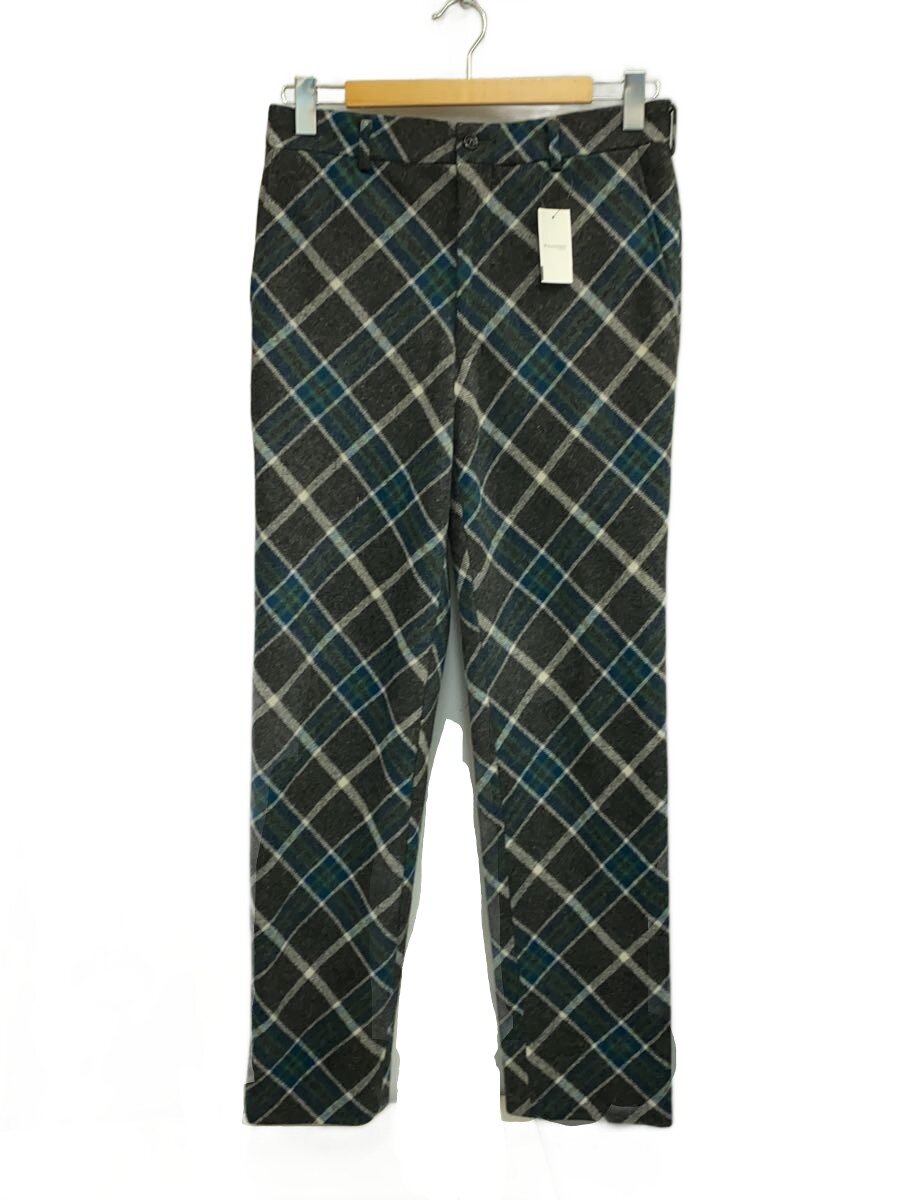【中古】COMME des GARCONS HOMME PLUS EVER GREEN◆スラックスズボン下/S/羊毛/GRN/弁慶格子CK/PR-P215【メンズウェア】