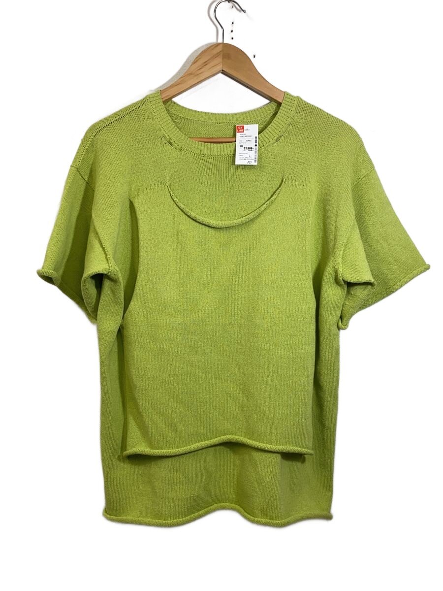 【中古】ISSEY MIYAKE◆25SS/WEAR AND WORN/編み物・スウェーター(薄っぺら)/2/綿織物/GRN/無地【メンズウェア】