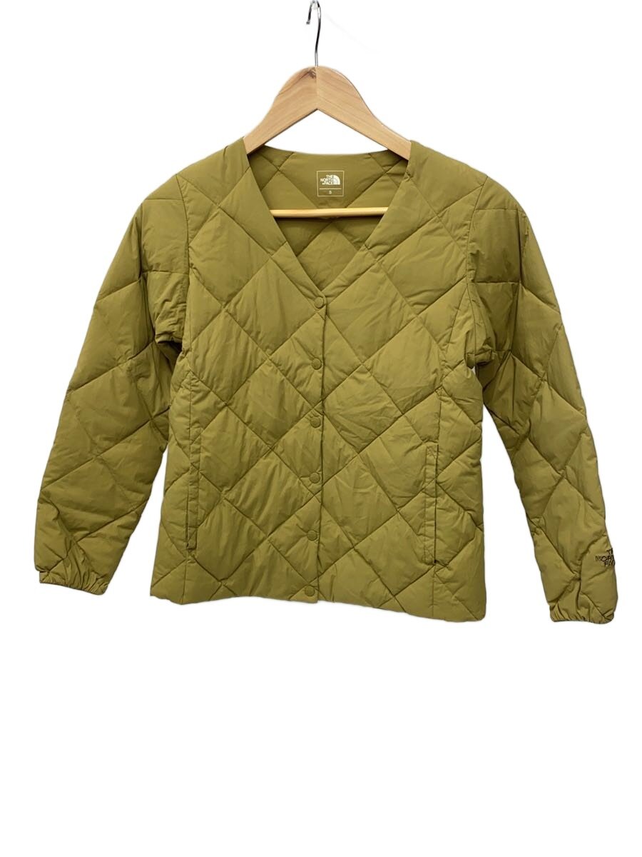 【中古】THE NORTH FACE◆ビンテージコンフォートゼファーカーディガン/S/ナイロン/カーキ/無地【レディース御召しもの】