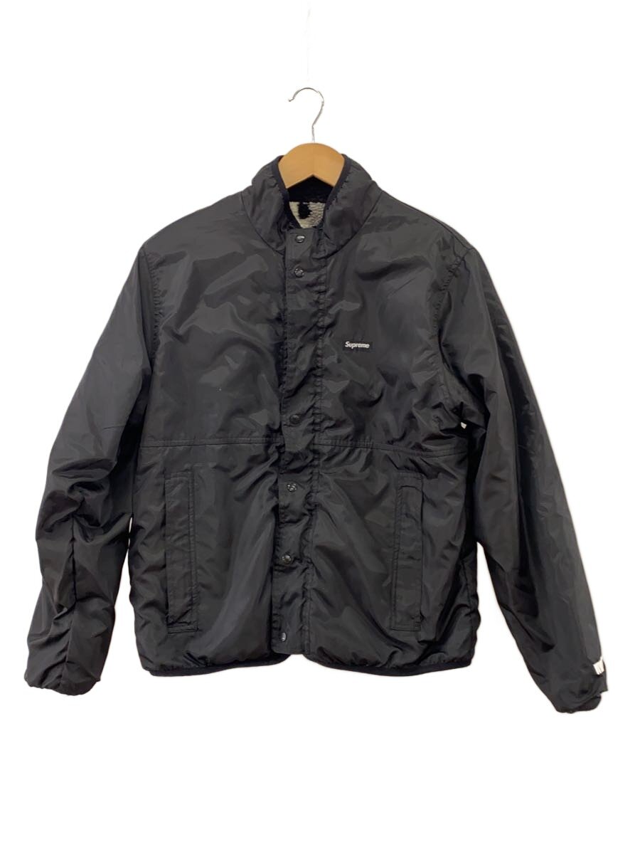 【中古】Supreme◆フリースジャケット/M/ポリエステル/BLK/Revarsible Logo Fleece Jacket【メンズウェア】