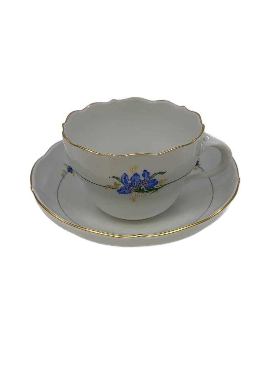 【中古】Meissen◆カップ&ソーサー/WHT【キッチン用品】