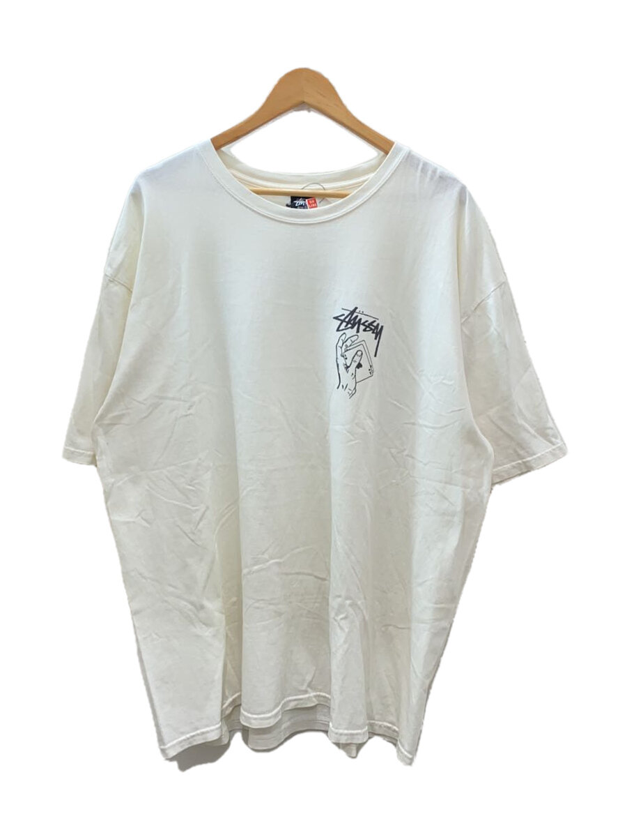 【中古】STUSSY◆プルオーバー/XXL/綿織物/WHT/刷り上げる/加留多主題//【メンズウェア】
