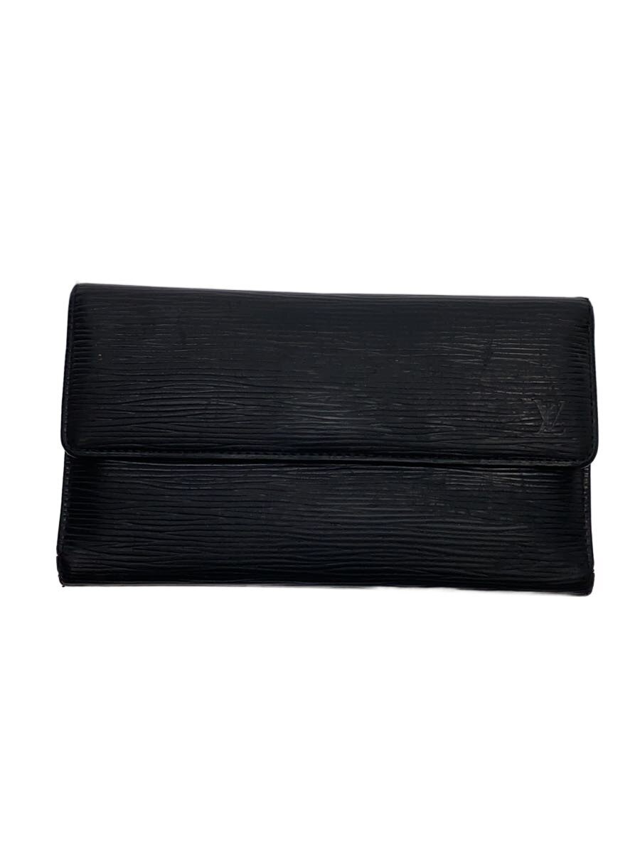 【中古】LOUIS VUITTON◆ポルト・円・3カルト・クレディ_エピ/PVC/BLK/メンズ【服飾雑貨他】