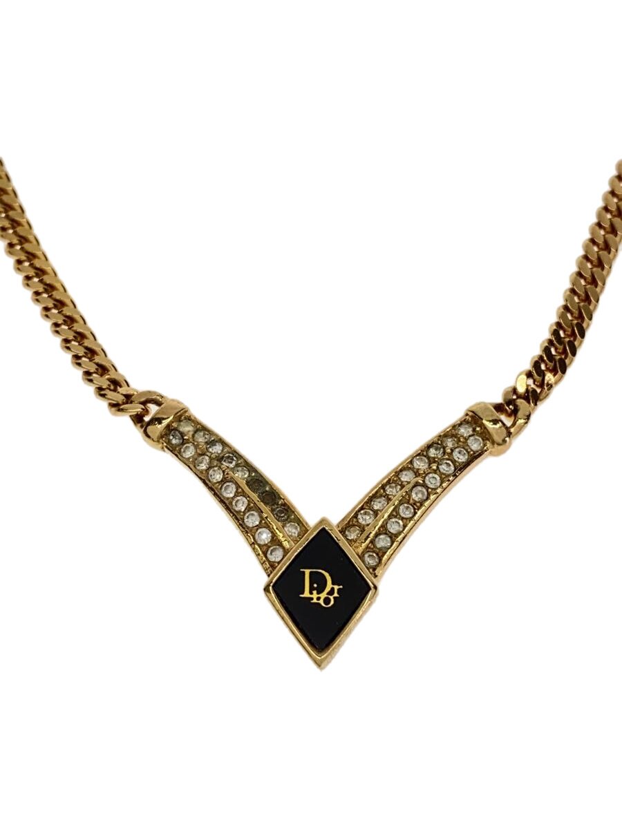 【中古】Christian Dior◆オブ漏れるVとっ始め首飾り/--/色つや石ころ/GLD/とっ始め有/レディース//【服飾雑貨他】