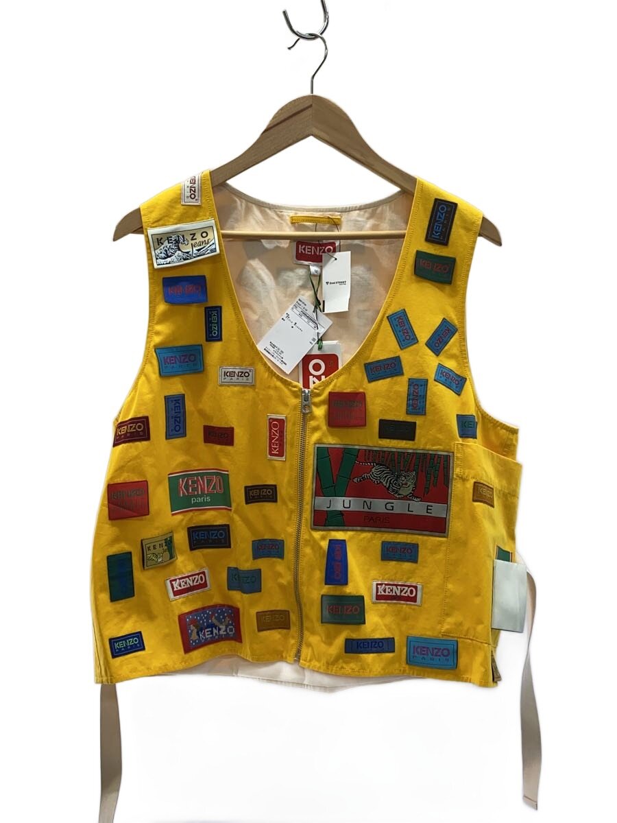【中古】KENZO◆ARCHIVE LABELS VEST/ジレベスト/M/綿織物/YLW/FD55VE0059RO【メンズウェア】