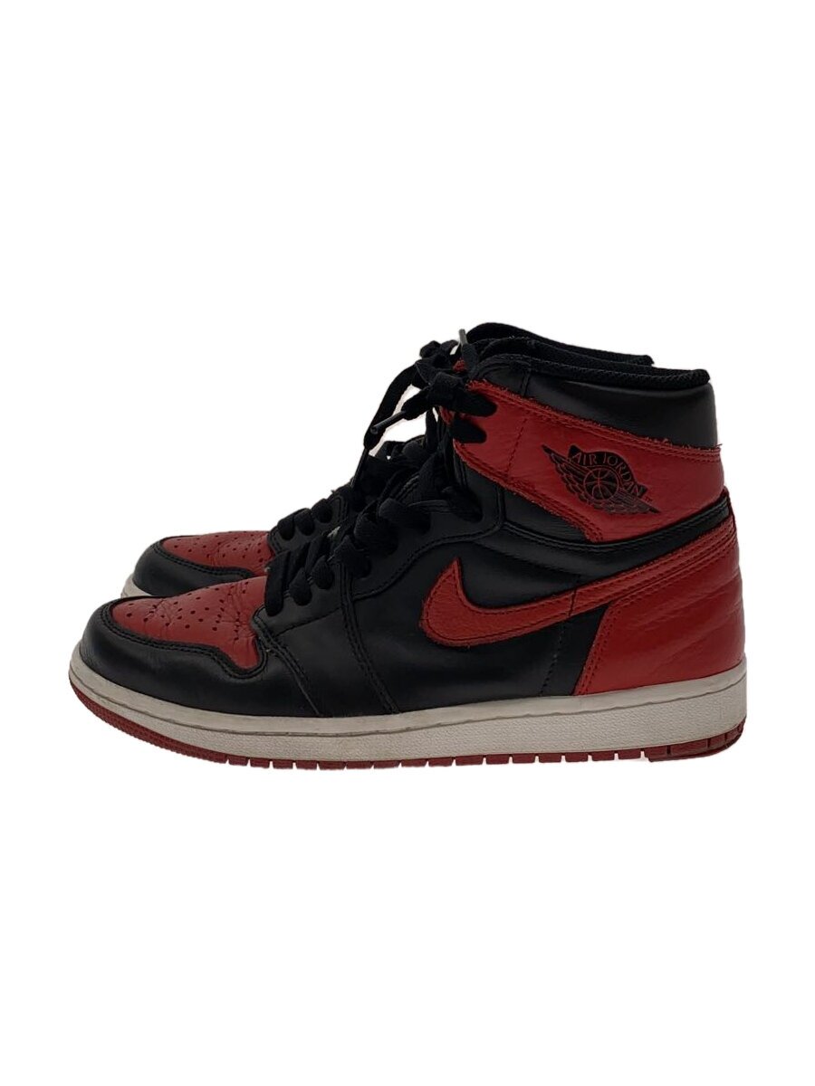 【中古】NIKE◆AIR JORDAN 1 RETRO HIGH OG/エアジョーダン1レトロハイ/黒いこと/26糎/BLK/レサ【シューズ】