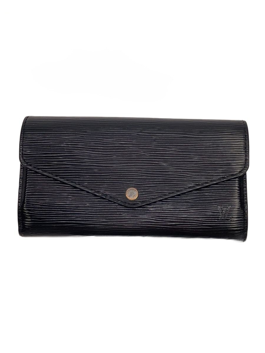 【中古】LOUIS VUITTON◆ポルト・フォイユ・サラ_エピ/なめし革/BLK/メンズ【服飾雑貨他】